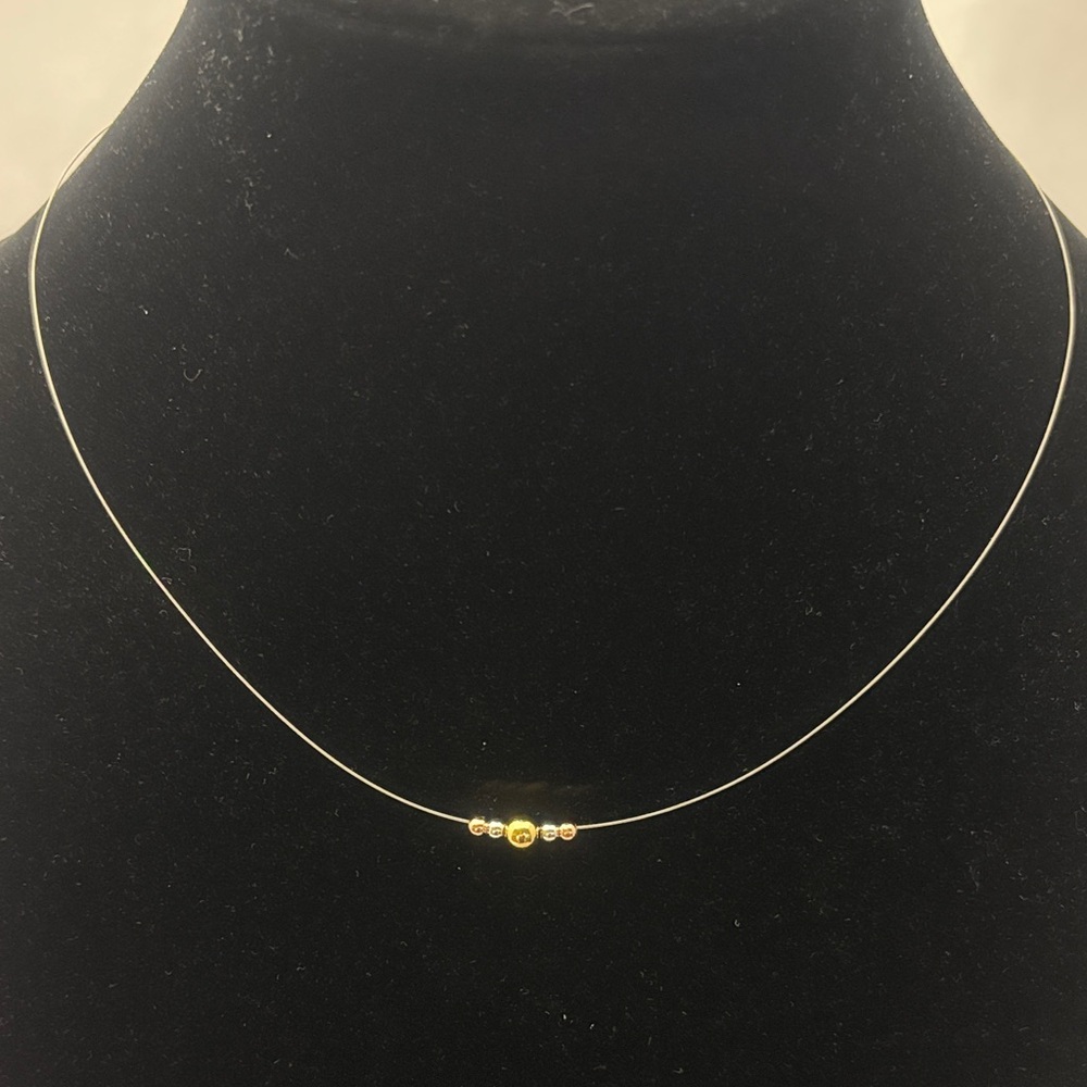 Minimalist Gold and Silver Beaded Necklace
